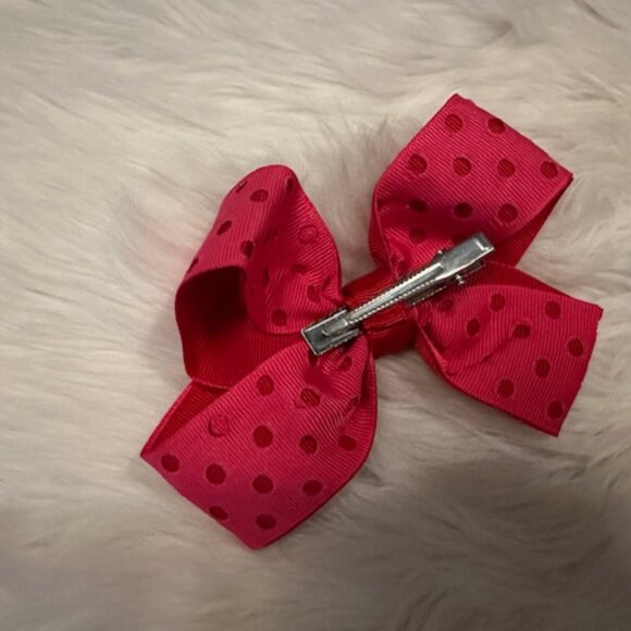 Pink & Red 6" Double Stacked Flat Bow    7864  Handmade NWT Boutique - Picture 2 of 2